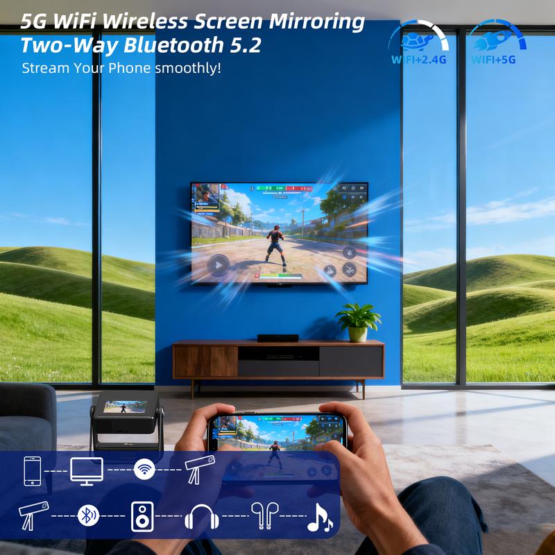 XBJ Ultra 4K Smart Projector with Screen — Portable Home Cinema