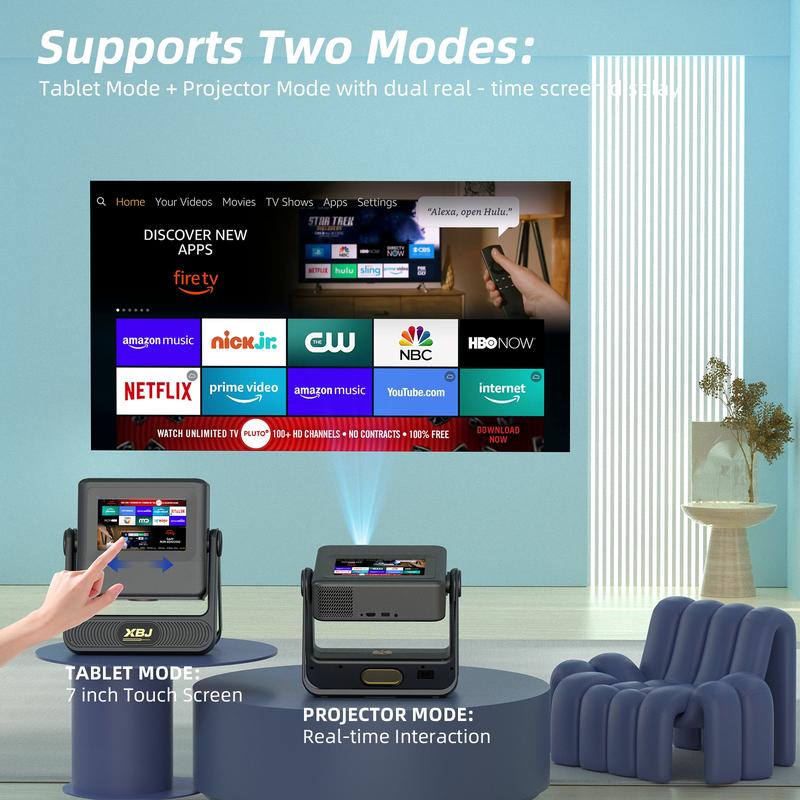 XBJ Ultra 4K Smart Projector with Screen — Portable Home Cinema