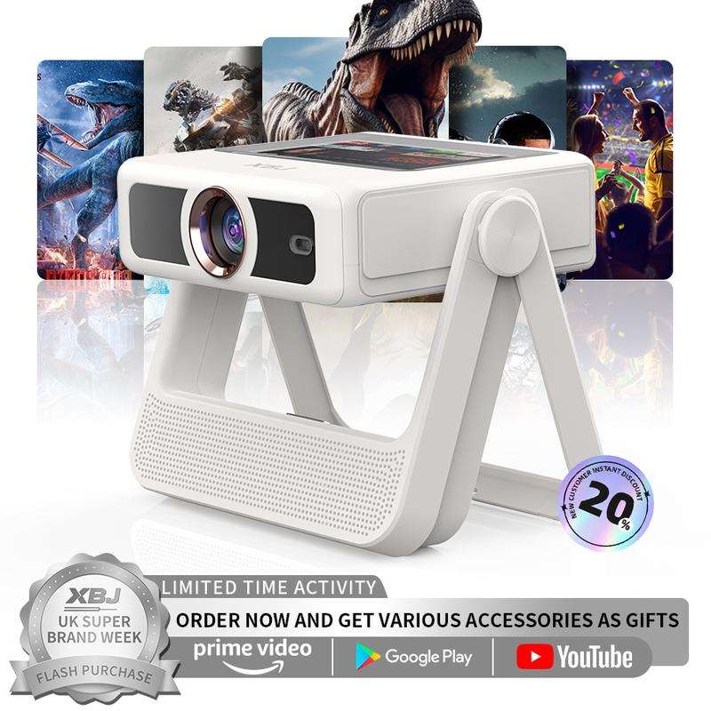 XBJ Ultra 4K Smart Projector with Screen — Portable Home Cinema
