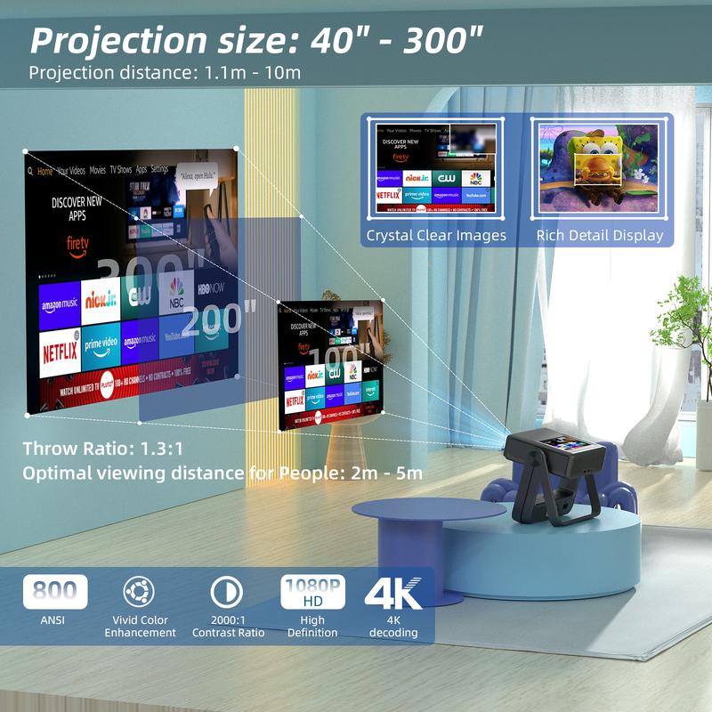 XBJ Ultra 4K Smart Projector with Screen — Portable Home Cinema