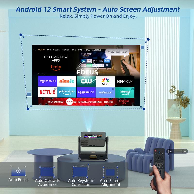 XBJ Ultra 4K Smart Projector with Screen — Portable Home Cinema